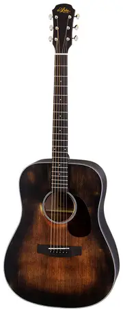 Aria Delta Players Series Dreadnought Acoustic Guitar Muddy Brown Finish