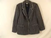 Chico's Ladies Polyester Black & Silver Jacket Size 2 12/14 W/ Shirt