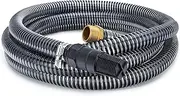 13FT Suction Hose Including Check Valve and NPT 1-inch Thread, Water Inlet Pipe with Brass Adapter Easy to Connect for Shallow Well Garden Sprinkler Pump