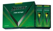 Dunlop SRIXON TRI STAR 2024 Yellow Golf Balls 12pcs High Control Distance