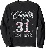 [X.Style] Chapter 31 EST 1992 31st Birthday Tee for Women Ladies Sweatshirt ds875 Sweater (M) Black