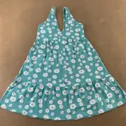 ASOS Women's US 4 Green Floral Print Sleeveless V Neck Button Through Dress New