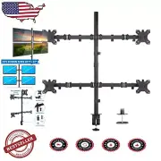 Quad Monitor Mount for 19 to 32 Inch Screens | Quick-Detach VESA Plates Included
