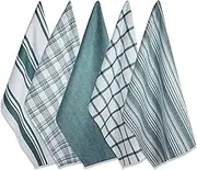 DII Cotton Luxury Assorted Kitchen Dish Towels, 18 x 28 Set of 5, Ultra Absorbent Fast Dry, Professional Grade Tea Towels for Everyday Cooking and Baking-Teal