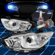 Fit 2013-2016 Mazda CX5 Chrome/Clear Projector Headlights w/LED Kit Slim Style (for: Mazda)