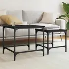 Nesting Coffee Tables Set of 2 Black Wood Modern Design Living Room Decor