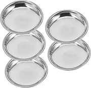 CIYODO 5pcs Disc Set Sauce Cups Takeaway Chip Dip Tilted Cat Food Bowls Snack Boxes Whisker Fatigue Cat Bowls Small Bowls for Dips The Dip Soy Sauce Dipping Dishes Silver Stainless Steel