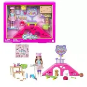 Barbie Chelsea Doll & Skate Park Playset with 2 Puppies, Ramp & 15+ Accessories,