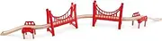 Hape Wooden Railway Extended Double Suspension Bridge Train Set
