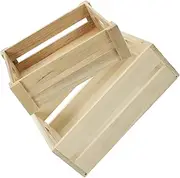 Levemolo Solid Wooden Storage Box Large Capacity Vintage Display Crate Home Decor Organization