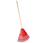 Cavex 25-Tine Poly Modern Leaf Rake Red