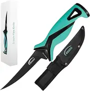 danco Pro Series 5" Fillet Knife | Full Tang German G4116 Stainless-Steel Blades with Teflon Coating, Molded Nylon Sheath, Perfect for Saltwater Fishing & Hunting