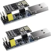 ESP8266 ESP-01 ESP01S Serial Wireless Transceiver WiFi Module Board & USB CH340C Chip Converter Adapter Kit x2