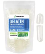 500 Empty Size #1 Clear Kosher Gelatin Capsules Pills USA Made FRESH Gelcaps!