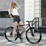 YOKI-自行車 腳踏車 公路車 腳踏單車 騎行 死飛自行車男實心胎活飛雙碟剎輕便公路賽成年成人女單車