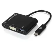 MP-UCDVCH - ALOGIC USB-C MultiPort Adapter to DVI/USB 3.0/USB-C with Power Delivery (60W) - Black