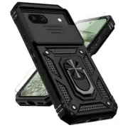 for Google Pixel 8A Case with Slide Camera Cover HD Screen Protector [Military