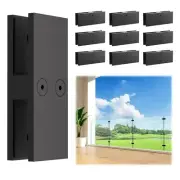 LukLoy Railing Glass to Glass Clamp, Black Stainless Steel 304 Bracket for Glass