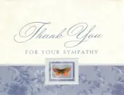 Purple Butterfly Thank You - Expression of Sympathy Blank Hallmark - Set of 10
