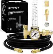 RX WELD Argon Regulator Flow Meter Gas Regulator Gauge for Mig Tig Weld with Gas