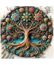 Colorful Metal Tree Of Life Wall Art Hanging Plaque Home Decoration Ornament