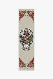 75' x 305' | Machine Washable Runner Rug | Kid & Pet Friendly | Indoor Rug | Sugar Skull Flatwoven Rug | Ruggable