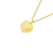 9ct Gold Diamond Starburst Pattern Edge Locket