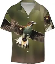 [HJLUUFT] Hunting Flying-Wild Men's Shirts,Classic Hawaiian, Cuban Styles,Vacation Wear - Breathable Button Down Shirts for Men