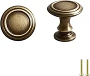 Cupboard Handles 2 Pack Solid Brass Shell Drawer Handle Vintage Brass Drawer Cabinet Handle Kitchen Vintage Handle (Diameter 31mm)