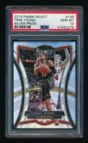 PSA 10 TRAE YOUNG 2019-20 PANINI SELECT PRIZMS SILVER #149 *ATLANTA HAWKS*
