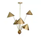 5 light Art Deco Raw Brass chandelier light Fixture Gorgeous Artistic Lamp