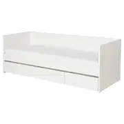 VIHALS day-bed with storage/1 mattress, white/Åfjäll firm, Single