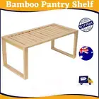 Bamboo Kitchen Rack Spice Plates Shelf Pantry Cabinet Organiser Pantry Shelf Lar