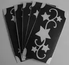 bm292 GLITTERTATTOO 10 x stencil stars swirl large cool glitter tattoo L@@K!