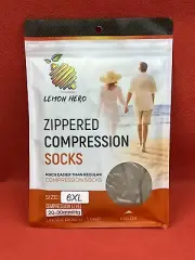 Lemon Hero Health Zippered Compression Socks 6xl Large Beige