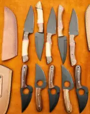 Lot of 10 Pieces Skinner Knives Set, 8.1" Inches Skinner Knives Set Black Coated