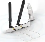 Bingfu Dual Band WiFi 2.4GHz 5.8GHz 8dBi RP-SMA Male Antenna + RG178 U.FL IPX IPEX to RP-SMA Female Cable 2-Pack + PCI Slot Cover for WiFi Router Wireless Mini PCI Express PCIE Network Card Adapter