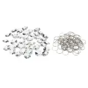 K9 Crystal Octagon Beads 2 Holes Pendants with Ring, 50 Pack 14mm Clear