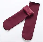 [TYUXINSD] Simple Sock Winter Warm Women Socks Thermal Wool Socks for Women COMFOFTABLE Women Solid Color Socks (Farbe : Green, Größe : One Size) (Color : One Size, Size : Wine red)