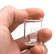Eisco Labs 10ml Beaker, Borosilicate Glass, Low form - Pack of 12