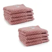 8pc Onkaparinga Avalon Bathroom Face Washers 30x30cm Cotton 550GSM Primrose