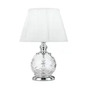 Yvonne Chrome Patterned Glass Table Lamp