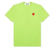 [COMME des GARCONS PLAY] 男士紅色徽章淺綠色 T 卹