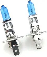 H1 Halogen Car Light Bulb Xenon White 12 V 100 W 12 V 6000 K Pack of 2