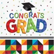 Graduation Fractal Fun Lunch Napkins Paper 36 Pack Grad Party Tableware Decor