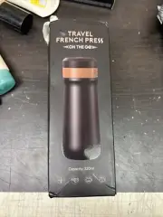 Portable French Press Coffee Maker 12oz Hot/Cold Brew Stainless Steel Tea Mug US