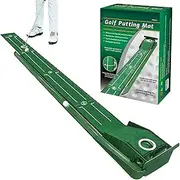 Putting Green | Practice Putting Green | Training Velvet Mat with Automatic Ball Return for Improve Accuracy and Challenge