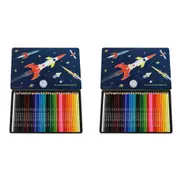 2x 36pc Rex London Colouring Pencils School Drawing Stationery 3y+ Space Age