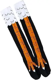 [yuksok] Fun Chicken Legs Feet Socks Novelty Animal Legs Pattern Size Lengthened for Halloween