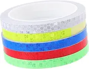 Mipcase 5 Rolls Reflective Bike Tape Adhesive Warning Stickers for Bicycle Decoration Glow The Dark Reflector Tapes Bright Colors